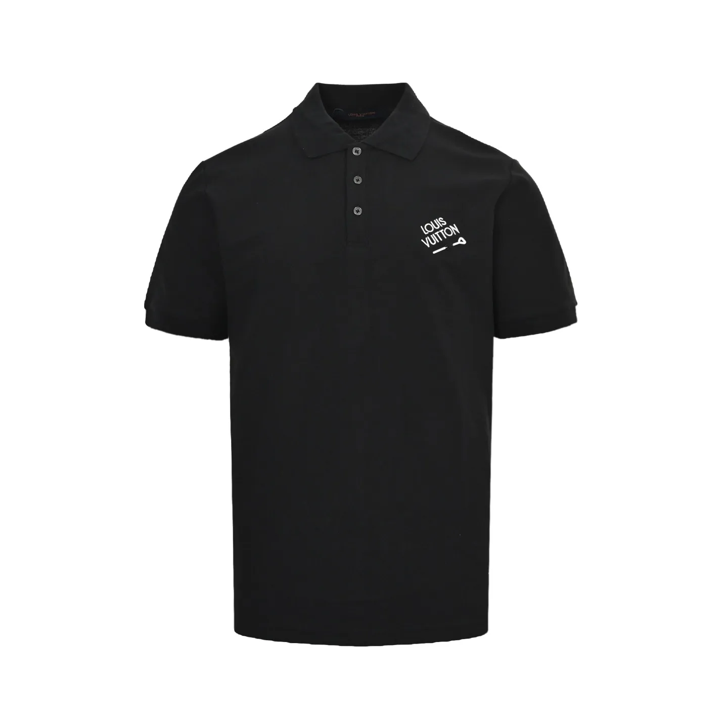 Louis Vuitton/Louis Vuitton 25ss letter embroidered pin Polo short sleeves
